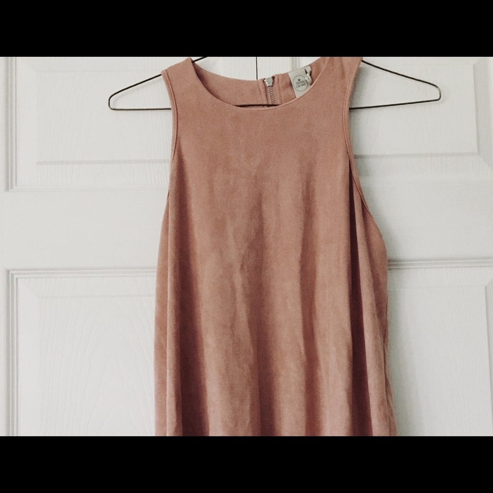 Paper crane suede dress